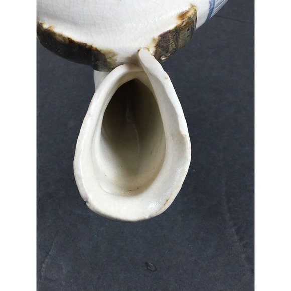 Vintage Pottery Ceramic Porcelain Blue & White Hand Painted Container  Signed - Picture 9 of 13